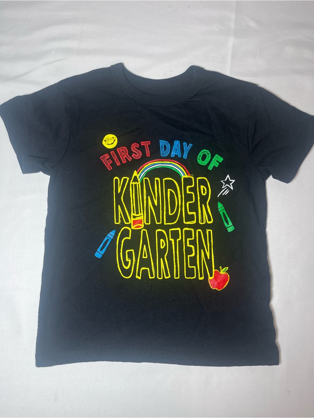 Place Black Kids Graphic Tee with White Logo Detail